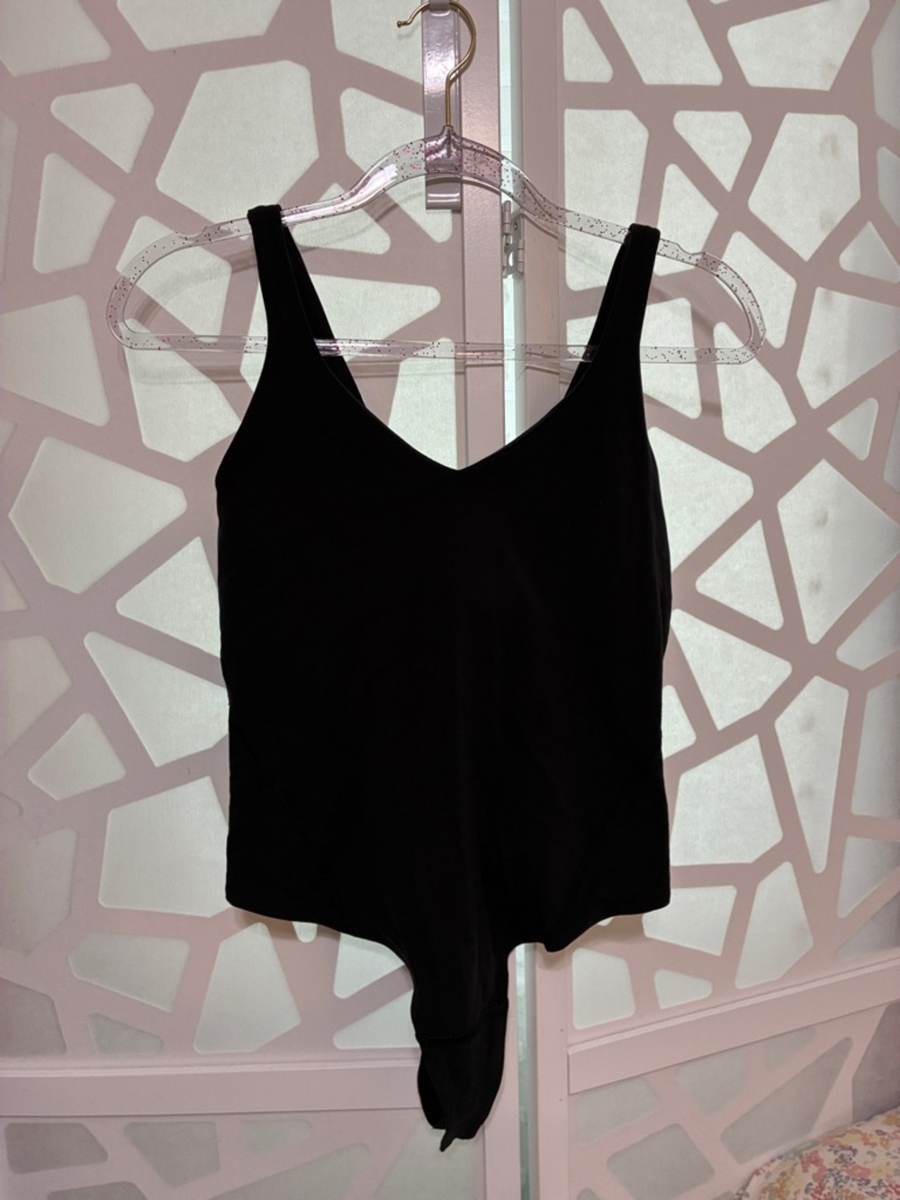 lululemon athletica Black V-Neck Tank Bodysuit
